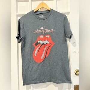 The Rolling Stones Charcoal Tee with Red and White Logo